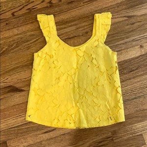 Yellow floral tank top (S)
